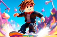Play Obby Snowboard Race Parkour now!