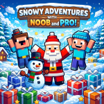 Play Snowy Adventures with Noob and Pro! now!
